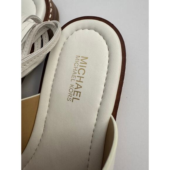Michael Michael Kors White Marlon Leather Lace-Up Sandal - Picture 12 of 12